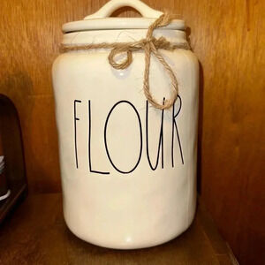RAE DUNN (early/dimpled version) FLOUR canister container food storage ceramic